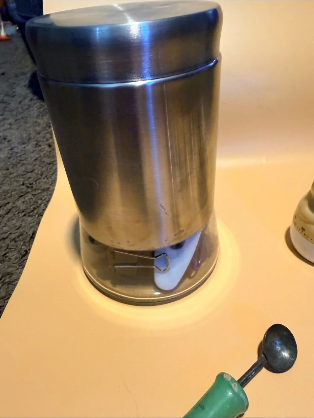 Stainless Steel Canister with Measuring Spoon Set - Silver
